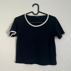 TopShop Crop Navy Top Size 2 (XS)